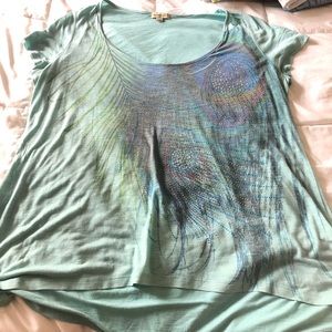 One World peacock top/tunic 1X